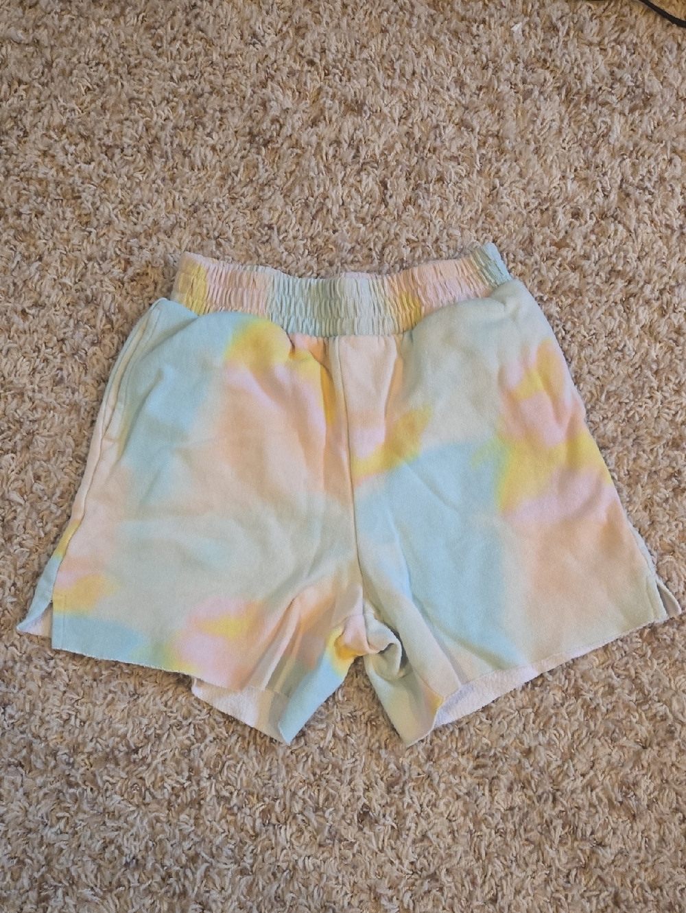 art class Pastel Tie-Dye Athletic Shorts - Light Blue, Pink, Yellow